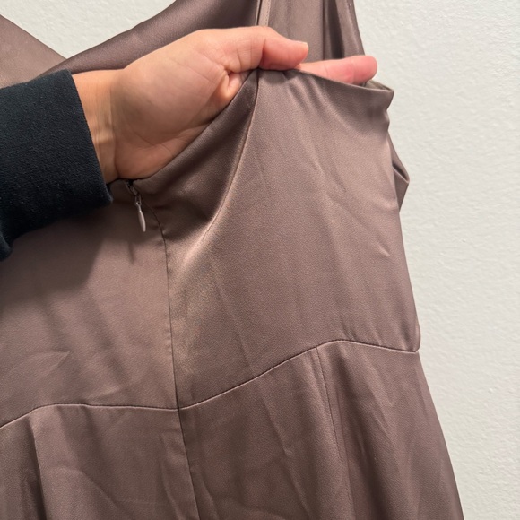 Birdy Grey Lydia Dress in Shiny Satin Mocha Size Small - Picture 10 of 14